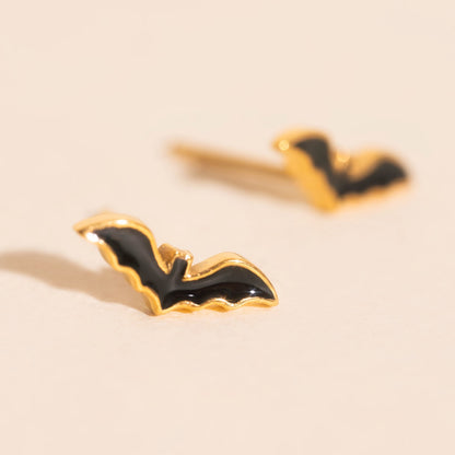 Black Bat Stud Earrings
