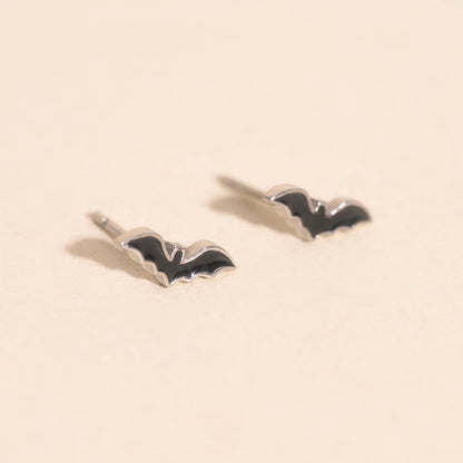 Black Bat Stud Earrings