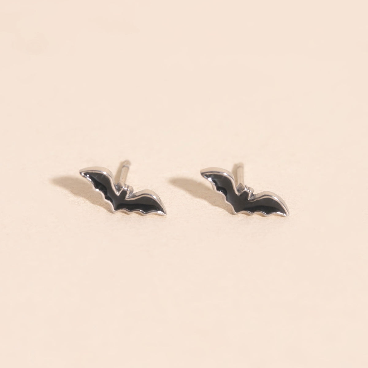 Black Bat Stud Earrings