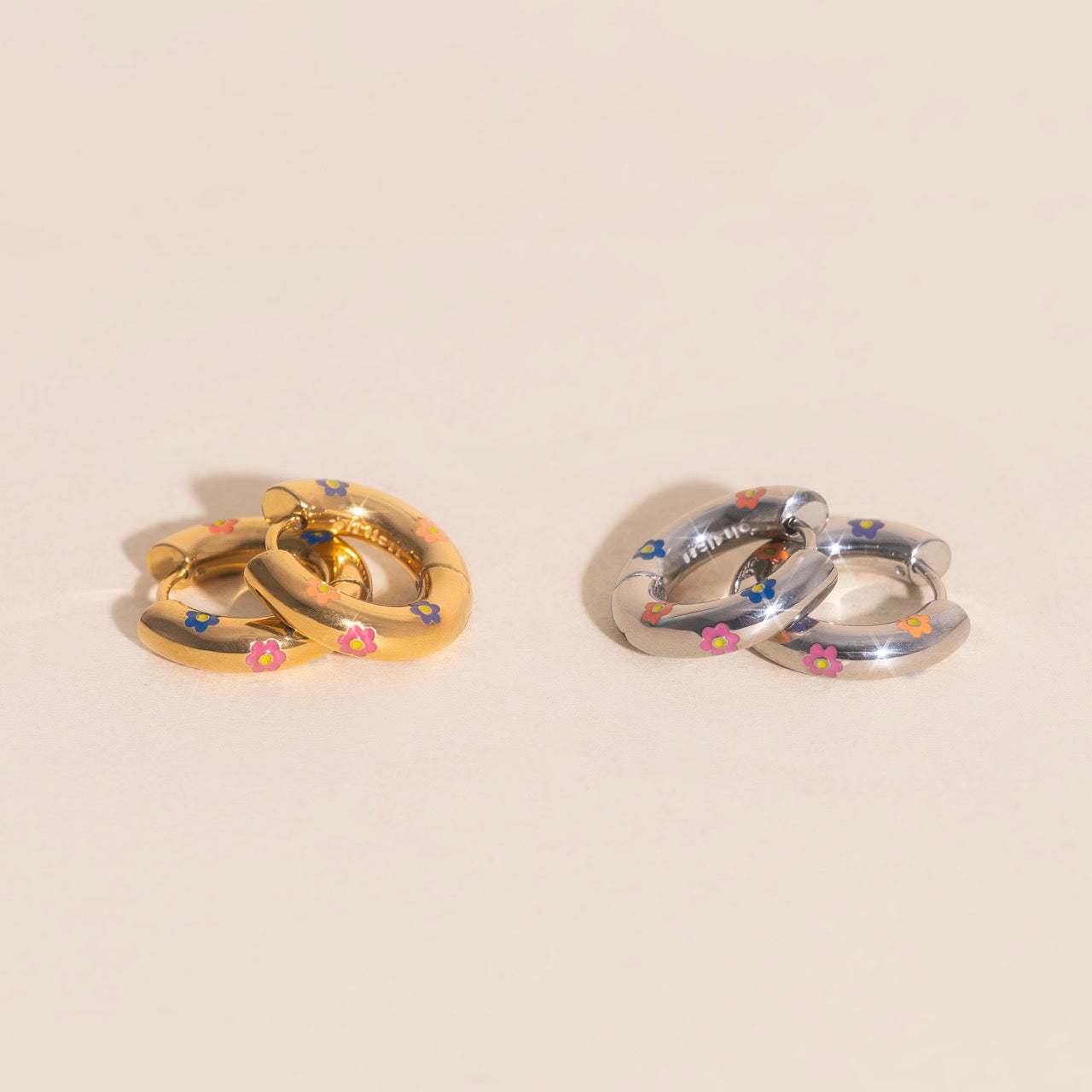 Daisy Chunky Rounded Huggie Hoop Earrings