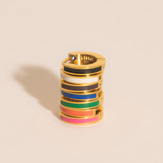 Tiny Enamel Huggies Bundle