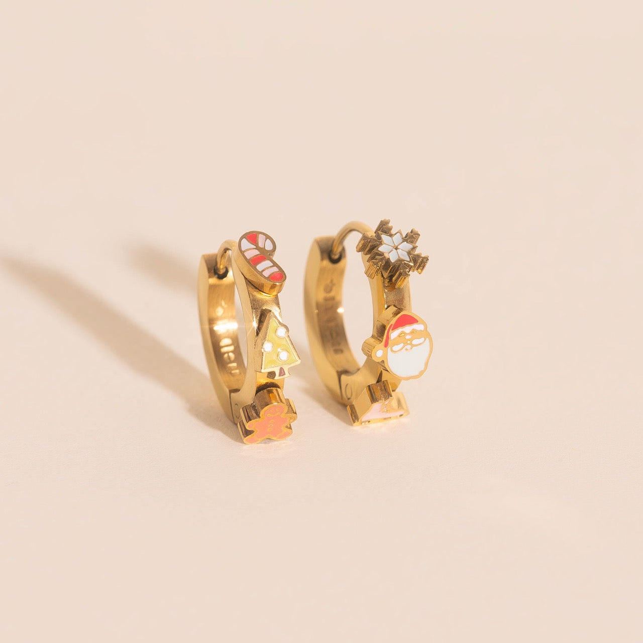 Christmas 3D Huggie Hoop Earrings