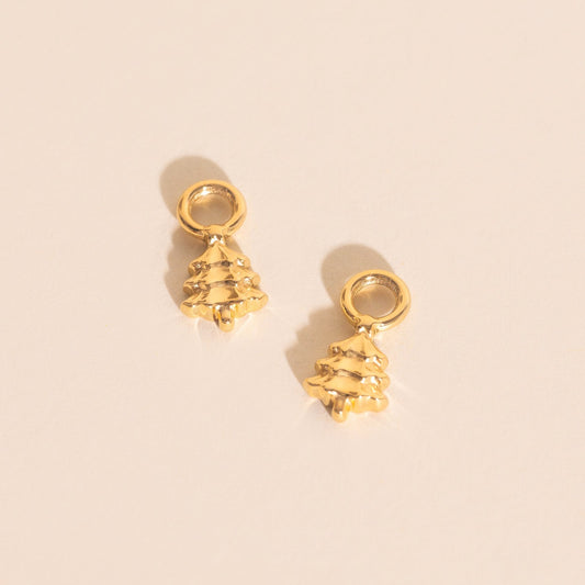 Christmas Tree Huggie Hoop Charms