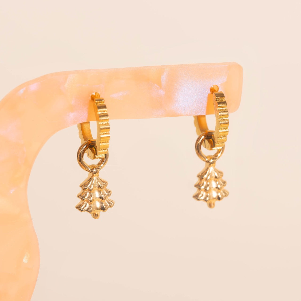 Christmas Tree Huggie Hoop Charms