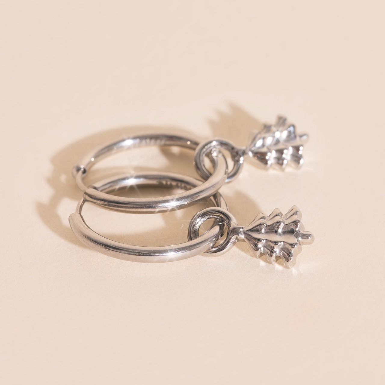 Christmas Tree Huggie Hoop Charms