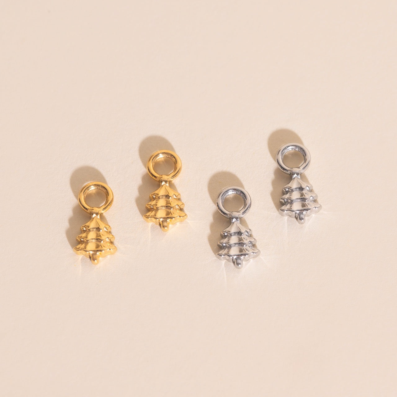Christmas Tree Huggie Hoop Charms