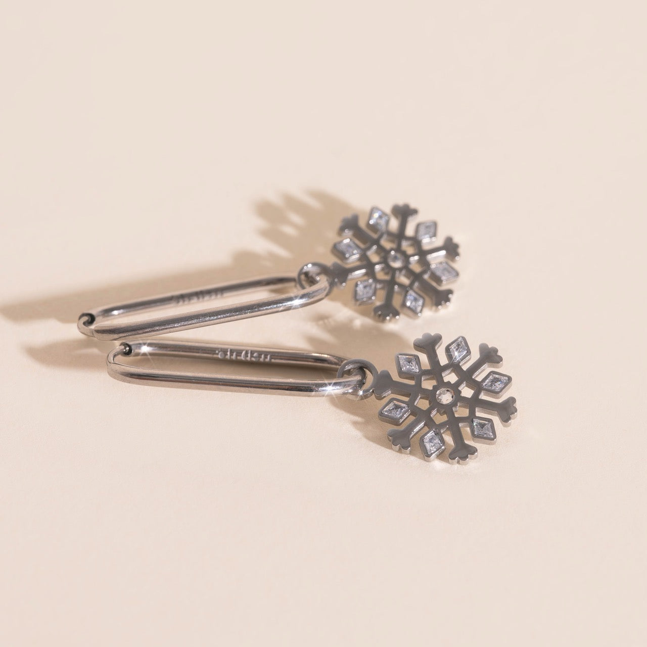 Snowflake Huggie Hoop Charms