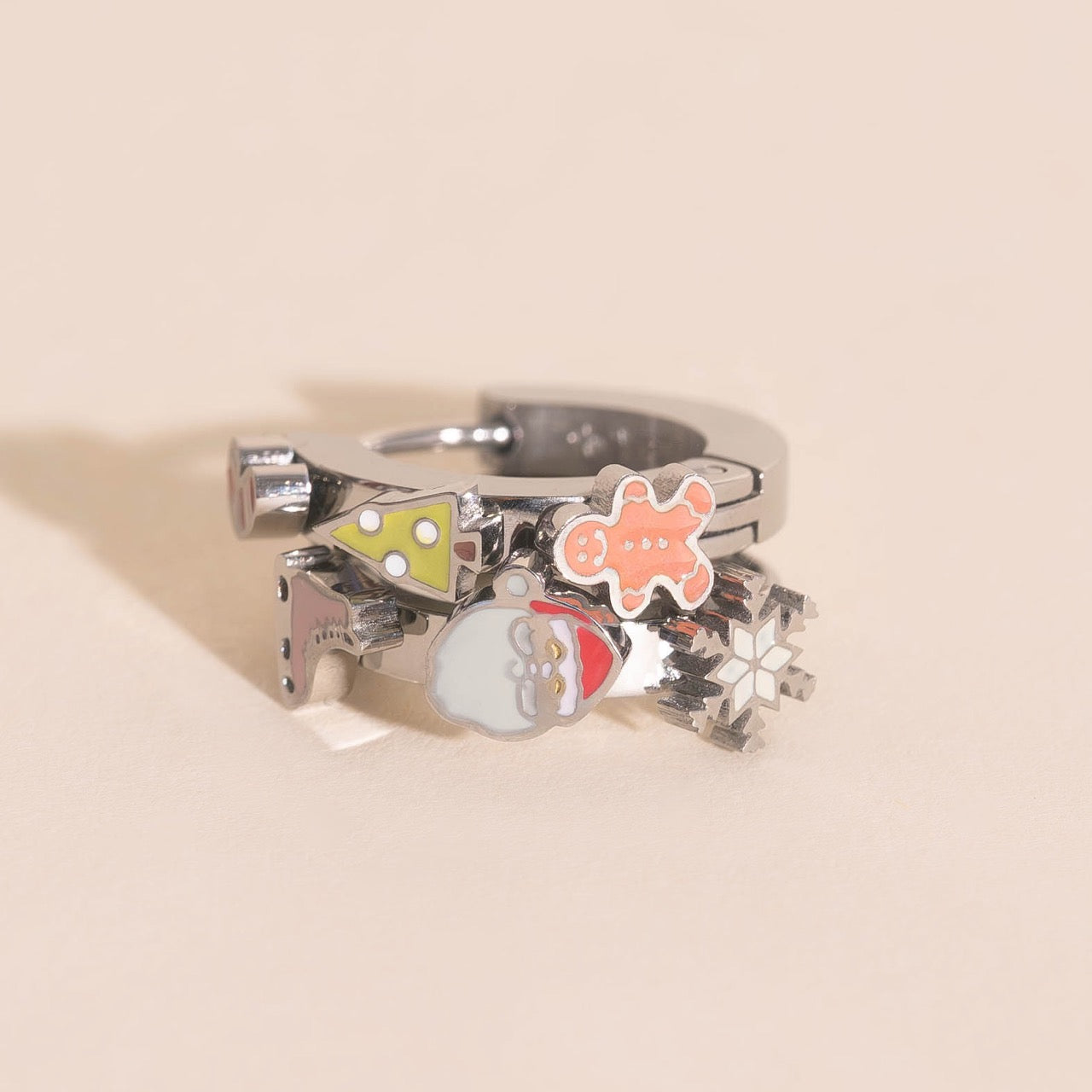 Christmas 3D Huggie Hoop Earrings