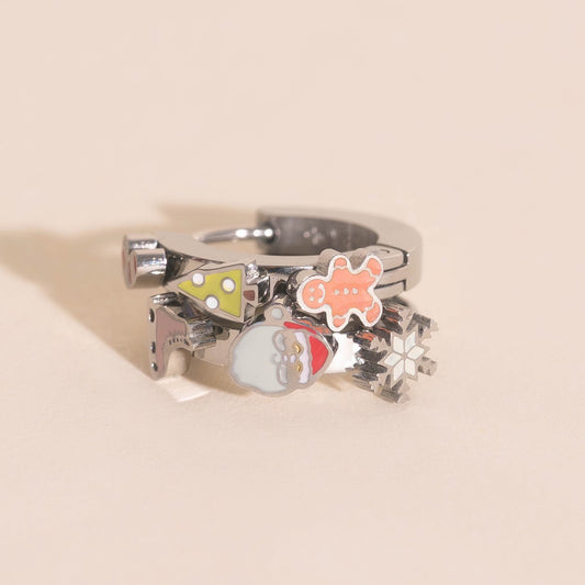 Christmas 3D Huggie Hoop Earrings