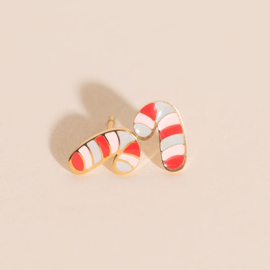 Candy Cane Stud Earrings
