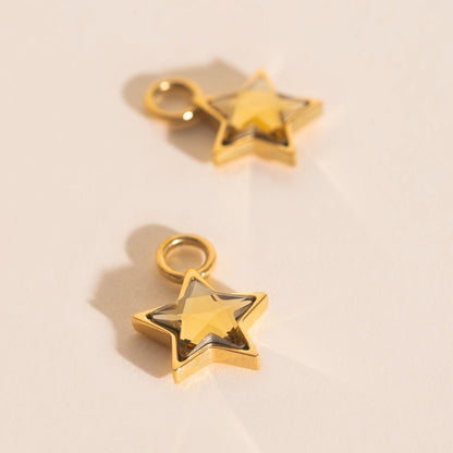 Shiny Star Huggie Hoop Charms