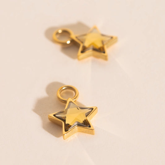 Shiny Star Huggie Hoop Charms