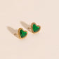 Emerald Heart Stud Earrings