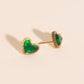 Emerald Heart Stud Earrings