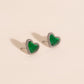 Emerald Heart Stud Earrings