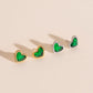 Emerald Heart Stud Earrings