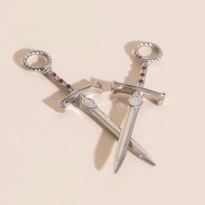 Sword Chunky Huggie Hoop Charms