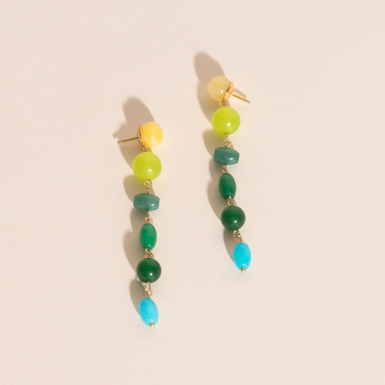 Beaded Dangle Stud Earrings