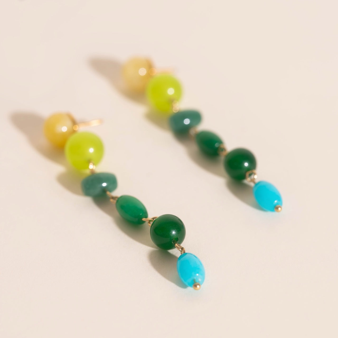 Beaded Dangle Stud Earrings