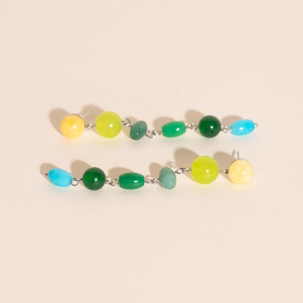 Beaded Dangle Stud Earrings