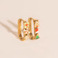 Christmas Oblong 3D Huggie Hoop Earrings