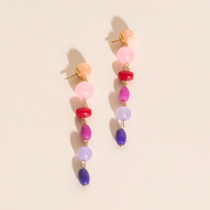 Beaded Dangle Stud Earrings