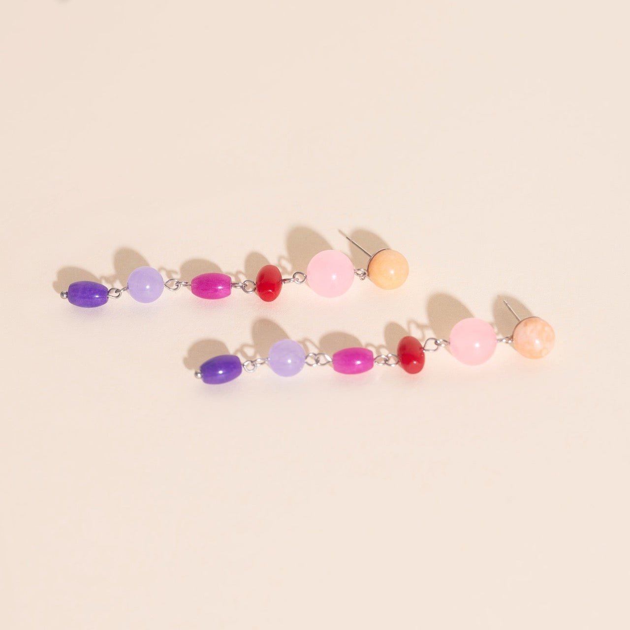 Beaded Dangle Stud Earrings