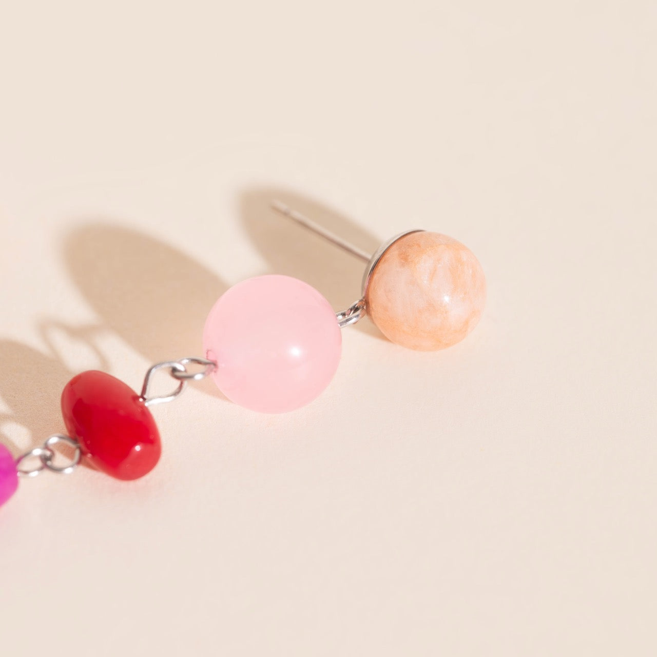 Beaded Dangle Stud Earrings