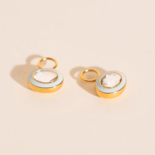 Blue Frost Chunky Huggie Hoop Charms