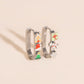 Christmas Oblong 3D Huggie Hoop Earrings