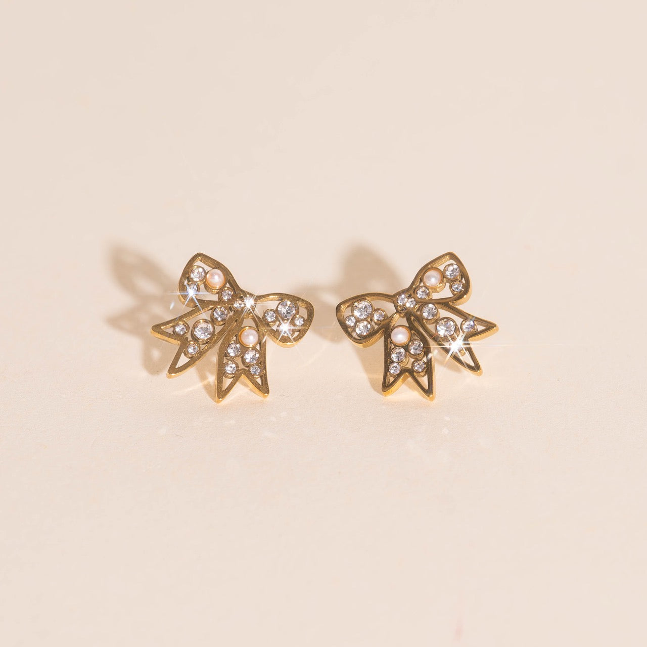 Luxe Ribbon Bow Stud Earrings