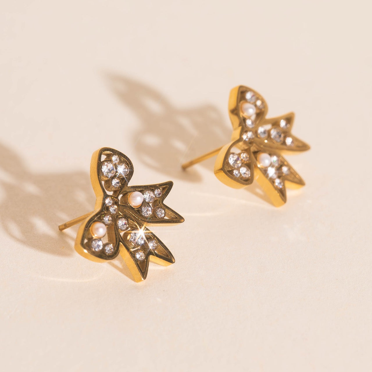 Luxe Ribbon Bow Stud Earrings