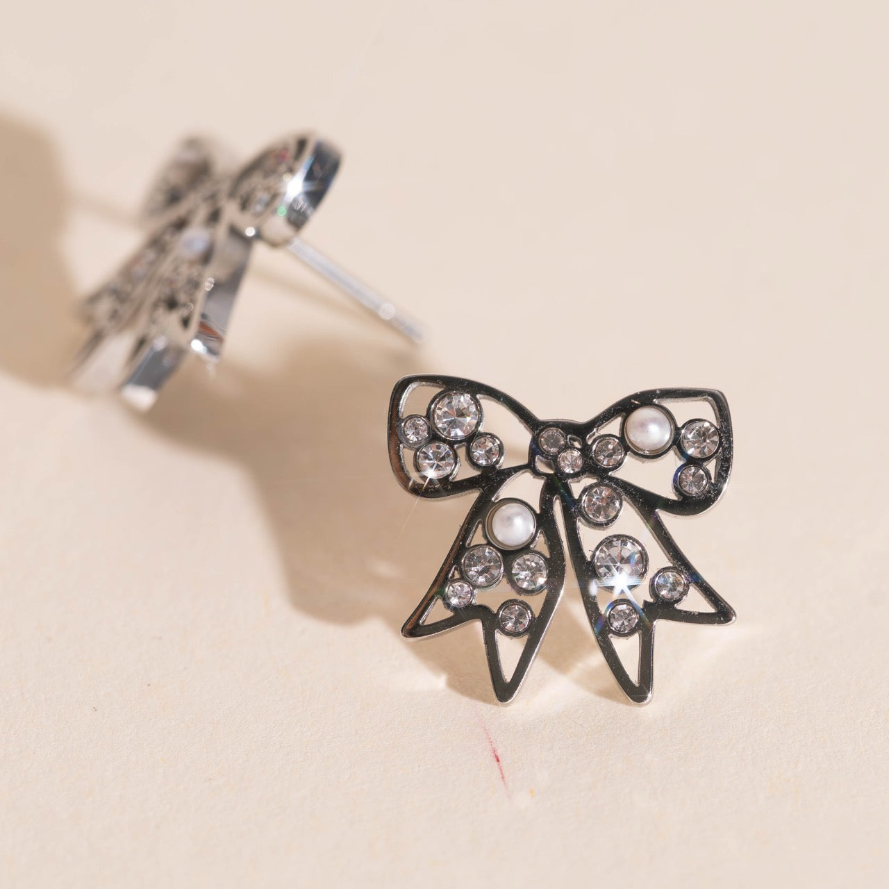 Luxe Ribbon Bow Stud Earrings