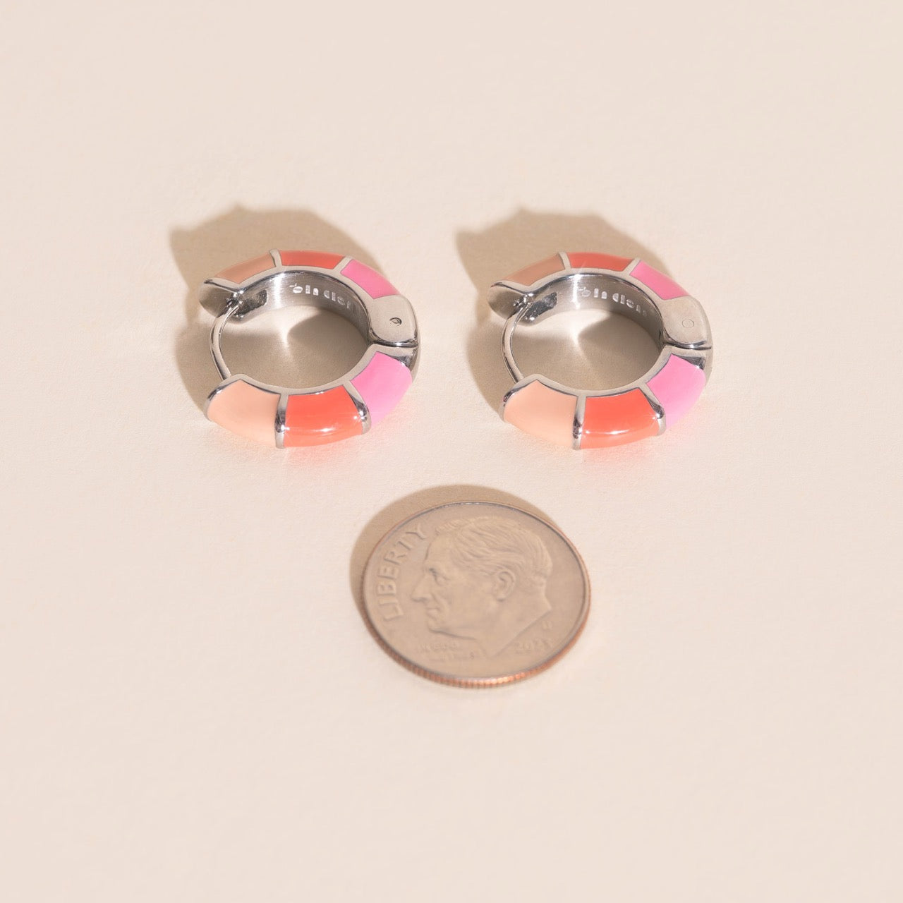 Color Block Chunky Rounded Huggie Hoop Earrings