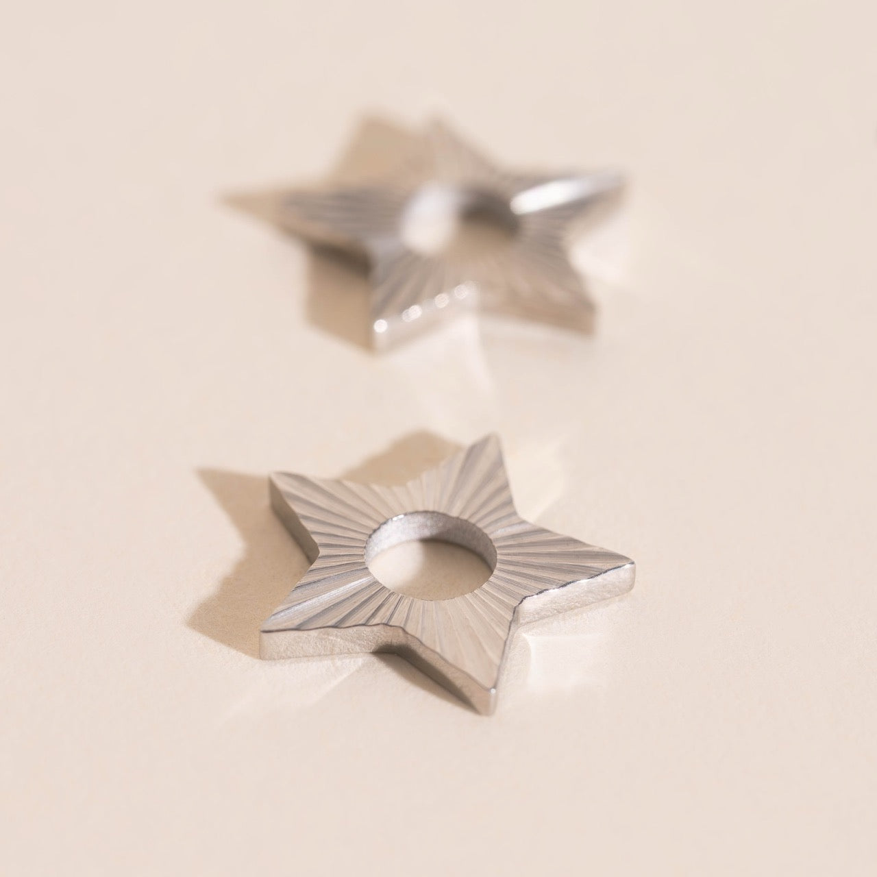 Winter Star Chunky Huggie Hoop Charms