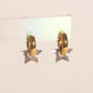Winter Star Chunky Huggie Hoop Charms