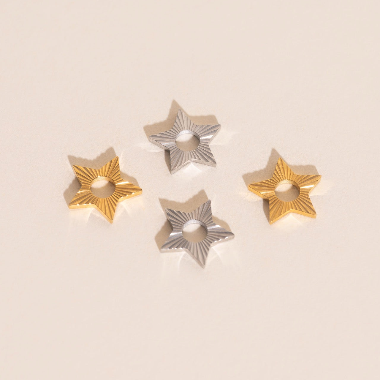 Winter Star Chunky Huggie Hoop Charms