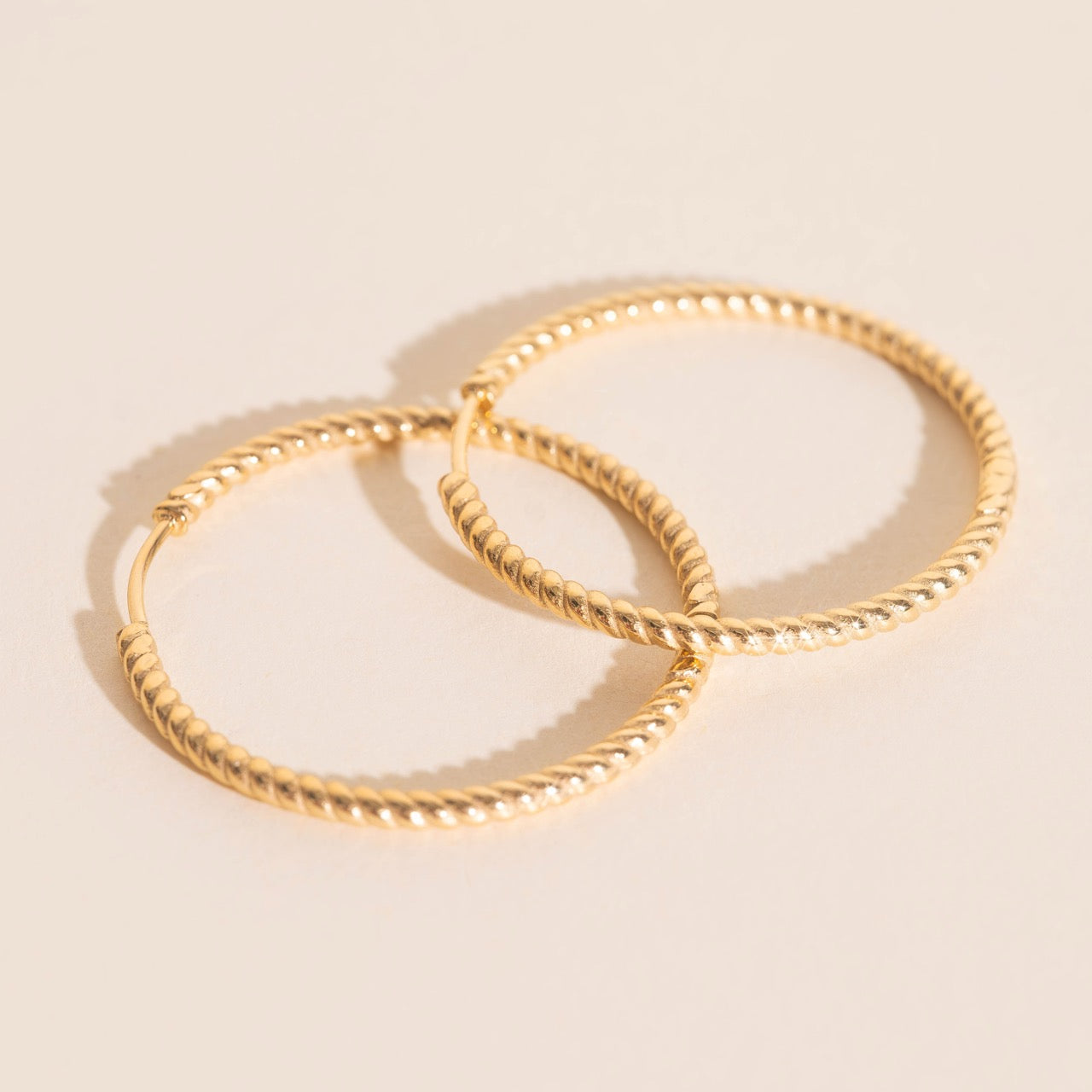Lasso Rope Rounded Huggie Hoop Earrings