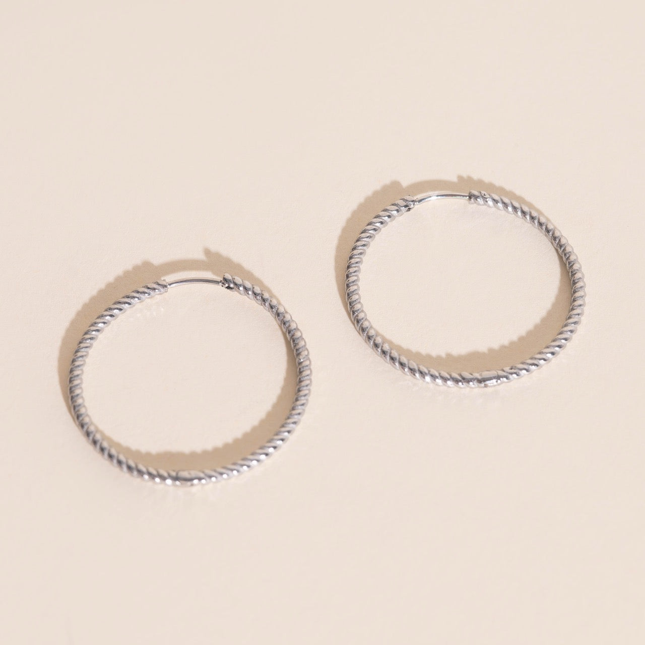 Lasso Rope Rounded Huggie Hoop Earrings