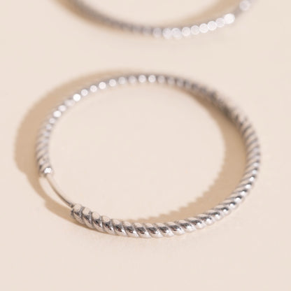 Lasso Rope Rounded Huggie Hoop Earrings