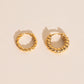 Twisted Rope Rounded Huggie Hoop Earrings