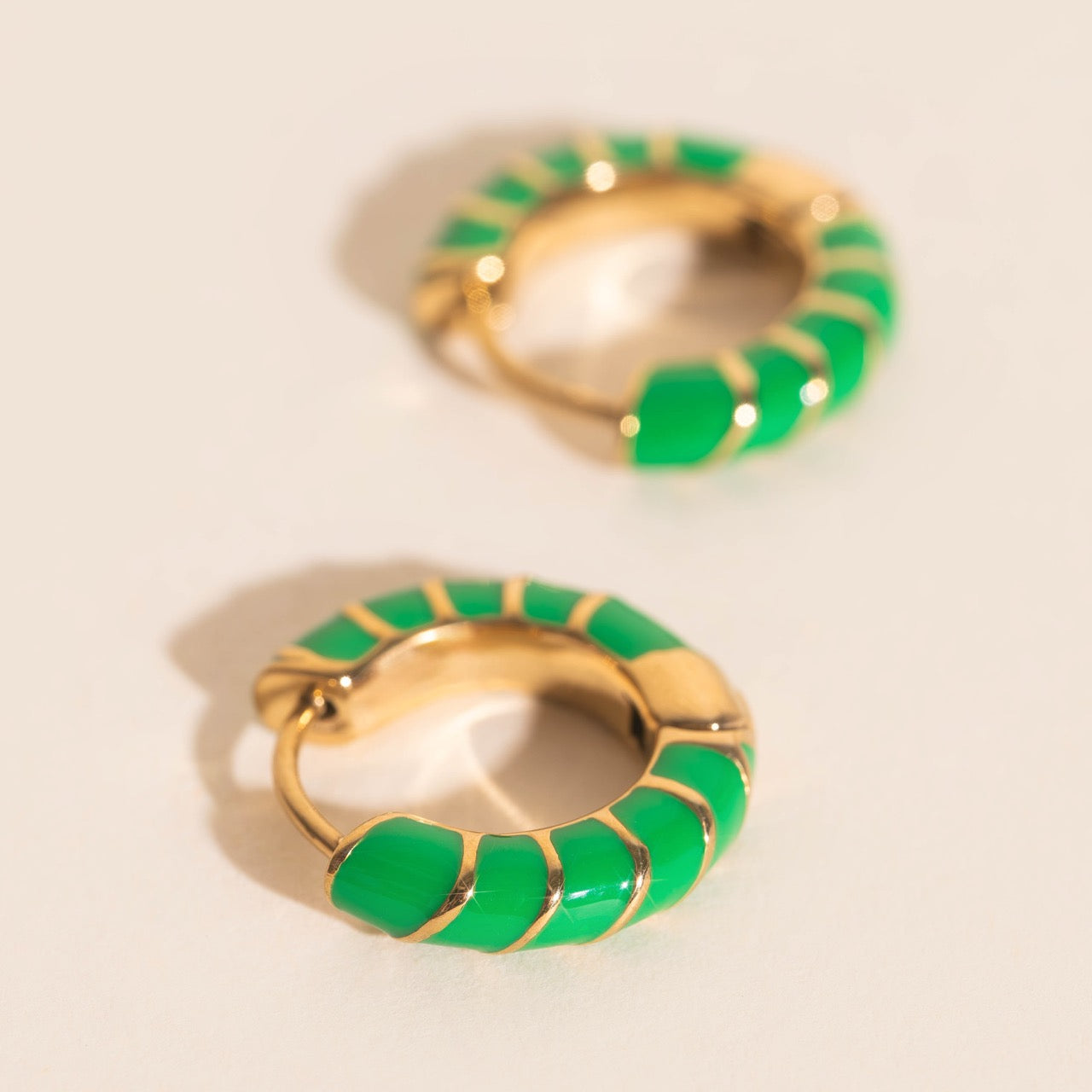 Color Chunky Rounded Huggie Hoop Earrings