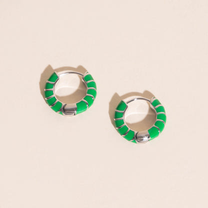 Color Chunky Rounded Huggie Hoop Earrings