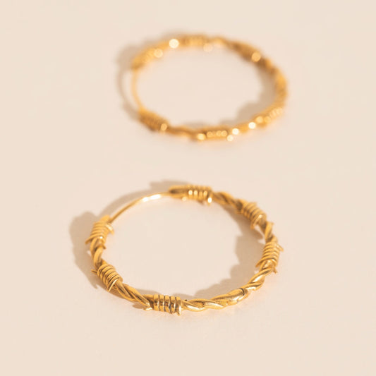 Barbed Wire Huggie Hoop Earrings