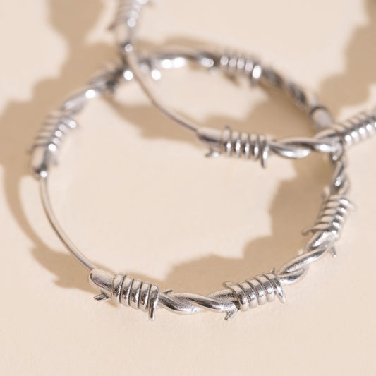 Barbed Wire Huggie Hoop Earrings
