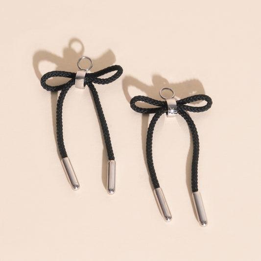 Bowtie Chunky Huggie Hoop Charms