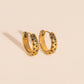 Black Star Chunky Huggie Hoop Earrings