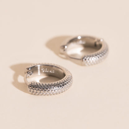 Snake Chunky Huggie Hoop Earrings