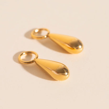 Droplet Chunky Huggie Hoop Charms