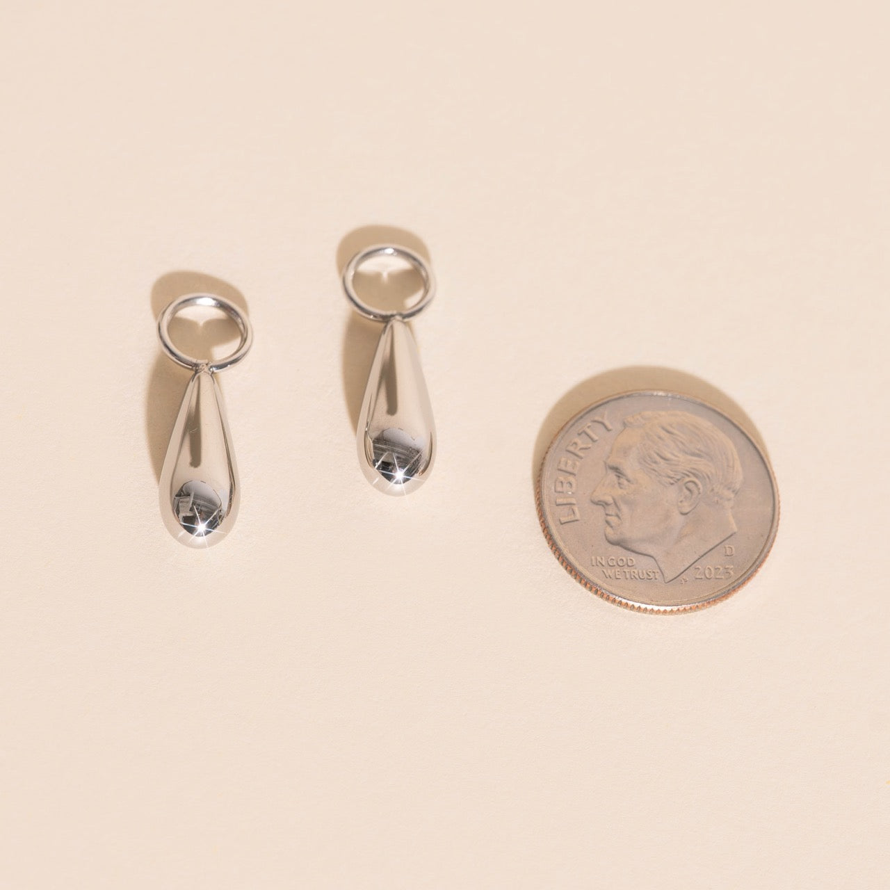 Droplet Chunky Huggie Hoop Charms